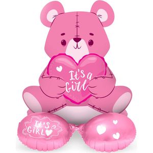 Folieballon It's a Girl op Standaard - 61cm