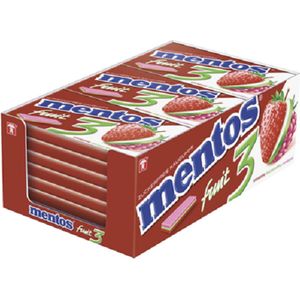 Mentos kauwgom 3 reepjes Fruity Fresh E+A+H - 12 x 33 g stuks