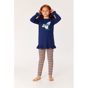 Woody pyjama meisjes/dames - donkerblauw - schaap - 222-1-TUL-S/869 - maat 104