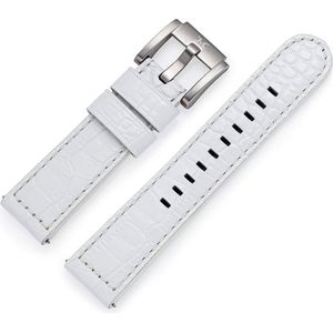 Marc Coblen / TW Steel Horlogeband Wit Leer Alligator 22mm