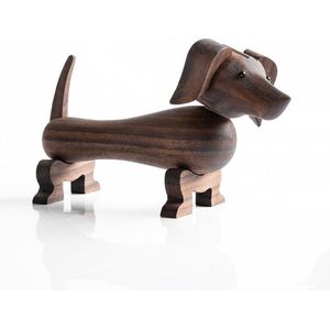 Houten Teckel Hond Decoratie Item Beeldje Sculptuur