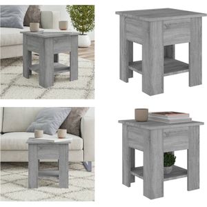vidaXL Salontafel 40x40x42 cm bewerkt hout grijs sonoma eikenkleurig - Salontafel - Salontafels - Woonkamertafel - Banktafel