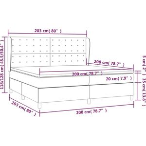 vidaXL - Boxspring - met - matras - fluweel - donkergroen - 200x200 - cm