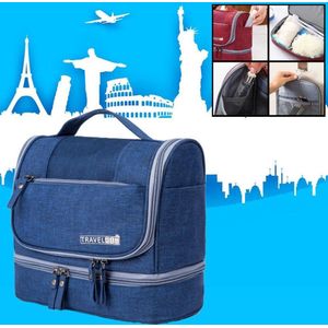 Decopatent® Ophangbare Toilettas met Haak - Dames & Heren - Travel bag Organizer - Waterdichte Reis tas - Mannen & Vrouwen - Blauw