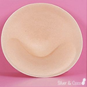 SilverAndCoco® - BH pads / dames vullingen / padding vulling push up / ademend / cups wasbaar herbruikbaar - 2 stuks (1 paar) - Rond Beige / Nude
