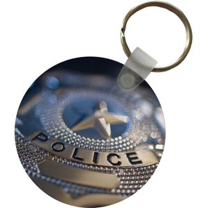 Sleutelhanger - Politie insigne - Plastic - Rond - Uitdeelcadeautjes