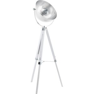 EGLO Covaleda Vloerlamp - E27 - 164 cm - Driepoot - Wit/Zilver