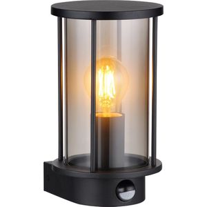 LED Wandlamp rond met sensor | Zwart | E27 fitting | Gracey