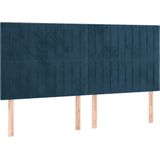 VidaXL Hoofdborden - Set van 4 - 100x5x78/88 cm - Fluweel Donkerblauw