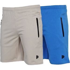 2-Pack Donnay Joggingshort - Sportshort - Heren - Maat XXL - Sand/True blue (599)