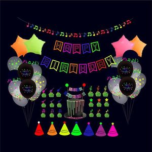 56delige-Fluorescerende  Letters  Verjaardagsballon Set