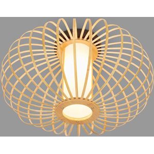 Bamboe plafondlamp voor de woonkamer - houten plafondlamp - woonkamer lamp - boho slaapkamerdecoratie - E27 fitting - 40 cm