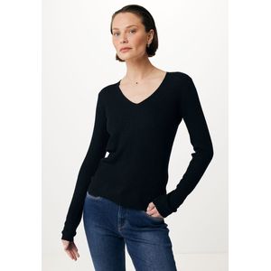 Mexx V-neck Rib Knit Pullover - Dames - Zwart - Maat Xs