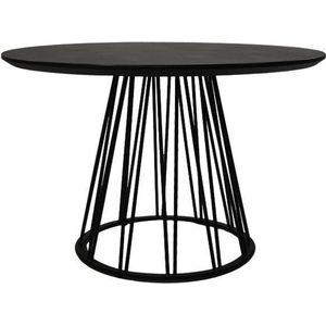 HSM Collection Eettafel Zürich Cone Mango Zwart Ø120cm