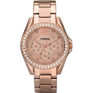 Fossil Riley ES2811 Dameshorloge 38 mm - Rosékleurig