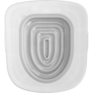 Universele herbruikbare toiletbril trainer voor kattentoiletten - witte lade - grijze binnensteun
