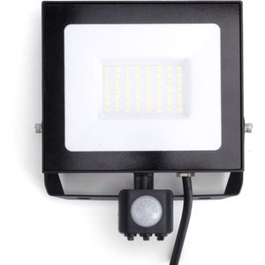 Integral LED Breedstraler 50W 4000K Koel Wit 5000lm Zwart IP65 | met sensor | Geen fitting | 50 watt | 25.000 Branduren