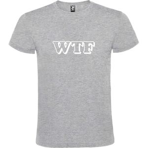 Grijs T shirt met print van "" WTF letters "" print Wit size S