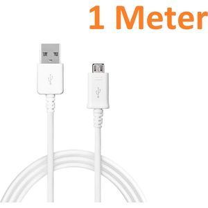 1 Meter Geschikt voor: Micro Usb kabel oplaadkabel Geschikt voor: Alcatel / LG / Motorola / Samsung / Huawei / Sony / E-reader Kobo / Playstation 4 Game Controller PS4 - Wit