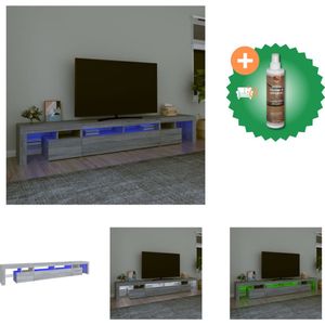 vidaXL Tv-meubel met LED-verlichting 260x36-5x40 cm grijs sonoma eiken - Kast - Inclusief Houtreiniger en verfrisser
