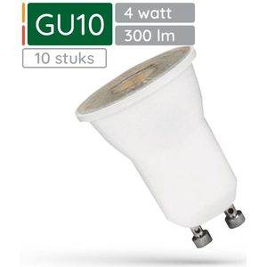 Spectrum LED Spot GU10 4W - 230V - 300 Lumen - 4000K Neutraal Wit - Natuurlijk Licht - Energiezuinig - 10 stuks