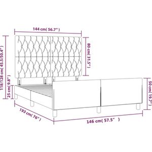 vidaXL - Bedframe - zonder - matrasx190 - cm - fluweel - donkerblauw