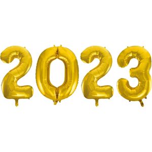 Folieballon 2023 goud 66cm | Oud & Nieuw Versiering | Nieuwjaar ballonnen
