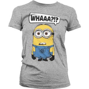 Minions Dames Tshirt -XL- Whaaa?!? Grijs