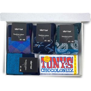 Naadloze sokken met chocolade - Giftbox - Cadeau - Munros - Wit - Maat 36-40