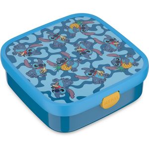 Mepal bento lunchbox groot Campus - 2x 200 + 1250 ml - Inclusief 2 uitneembare lekdichte bentobakjes & vorkje - Stitch