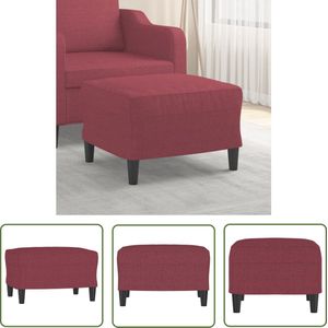 The Living Store Voetenbank - Modern - Meubilair - 60 x 50 x 41 cm - Wijnrood - Voetbank - Modern Meubilair - Stoffen Voetenbank - Wijnrood - Lounge Accessoires