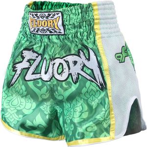 Fluory Muay Thai Kickboxing Shorts Groen maat XXXL