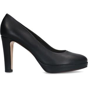 Manfield - Dames - Zwarte leren pumps - Maat 42