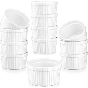 serie ramekin.Dish, 12 4-delig set, Mini vormpjes pasteivormen cakevorm – 9 cm Ø porselein muffin Cupcake Back vormpjes pasteien vorm