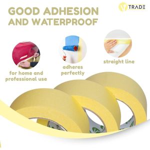 V1 TRADE afplaktape 50 mm x 50 m - verpakking van 6 - universele afplaktape Handig bij het schilderen