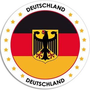 20x Duitsland sticker rond 14,8 cm - Duitse vlag - Landen thema decoratie feestartikelen/versieringen