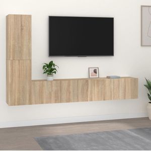 The Living Store Tv-meubel set Sonoma eiken - 2x 80x30x30cm - 2x 30.5x30x60cm