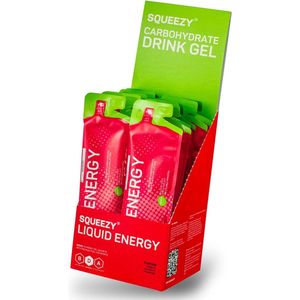 Squeezy Energie Gel Liquid 12x60ml Raspberry Gezondheid| Sport | Sportvoeding | Energiegels | Hardlopen | Alle sporten | Hardloopvoeding | Energygels | Wielrennen | Wielrenvoeding | Energiegels