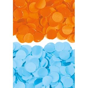 2 kilo oranje en blauwe papier snippers confetti mix set feest versiering - 1 kilo per kleur
