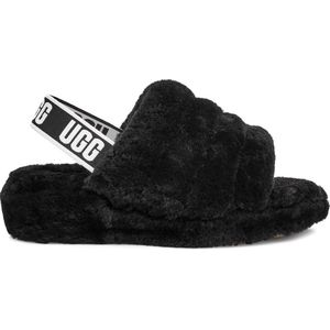 UGG W Fluff Yeah Slide Dames Sloffen - Zwart - Maat 39