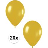 20x Gouden metallic ballonnen 30 cm - Feestversiering/decoratie ballonnen goud