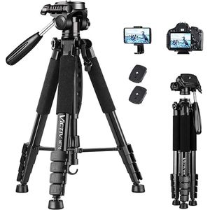 camera statief - camerastatief van aluminium, draagbaar, verbeterd smartphonestatief 52-160-185 cm,