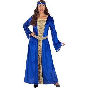 Funidelia | Blauw Middeleeuwse Prinses Kostuum Voor voor vrouwen - Middeleeuwse, Middeleeuwen, Prinsessen, Koningin - Kostuum voor Volwassenen Accessoire verkleedkleding en rekwisieten voor Halloween, carnaval & feesten - Maat XL - Blauw