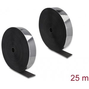 Klittenband Zware haak-en-lus tape zelfklevend L 25 meter x B 50 mm zwart