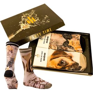Sock My Feet geschenkdoos sokken dames 39 42 - cadeau voor vrouw - duurzaam - naadloos - Cat Puppy