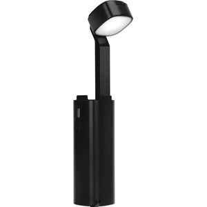 LED Tafellamp - Igia Cluno - 3W - USB Oplaadfunctie - Natuurlijk Wit 4500K - Dimbaar - Rechthoek - Mat Zwart - Kunststof