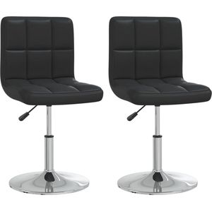 vidaXL - Eetkamerstoelen - Zwart - Kunstleer - 2 Stuks