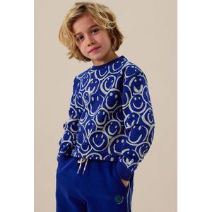 Sissy-Boy - Blauwe sweater met smiley print