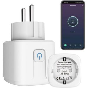 Slimme Stopcontact met Afstandsbediening - Compatibel met Alexa en Google Home - Stroomverbruik Meter