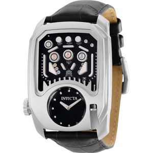 Invicta Cuadro 35450 Heren Horloge - Waterdicht - Analoog - Quartz Uurwerk - Roestvrij Staal met zwarte Wijzerplaat - 41mm